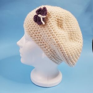 Set of 2 beige Knit woollen berets Winter Hats